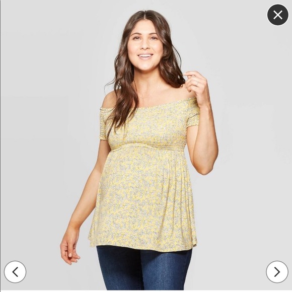 TARGET Isabel Maternity Flutter Short Sleeve Knit Top Heathered Pinkish Purple